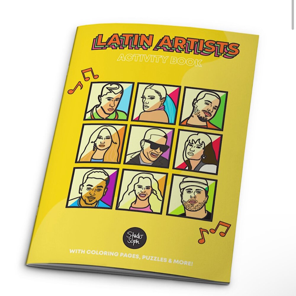 Cute Latin Artists Activity Book with Free Crayons